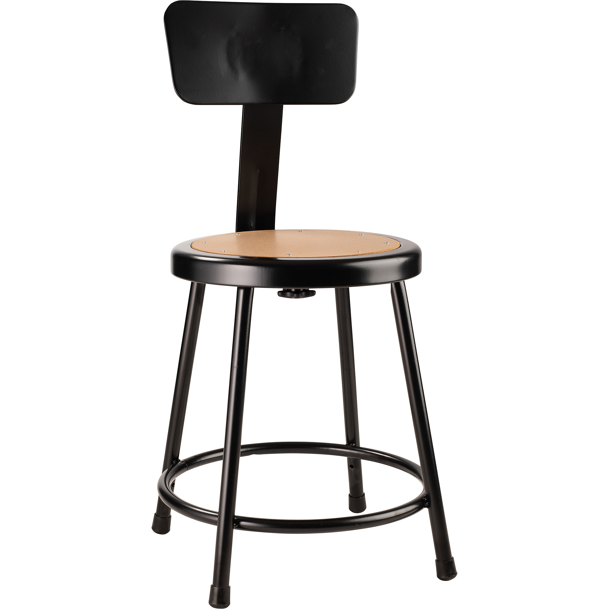 National Public Seating, 18in.Heavy Duty Steel Stool With Backrest, Black, Primary Color Black, Included (qty.) 1, Seating Type Office Stool, Model# 6218B-10